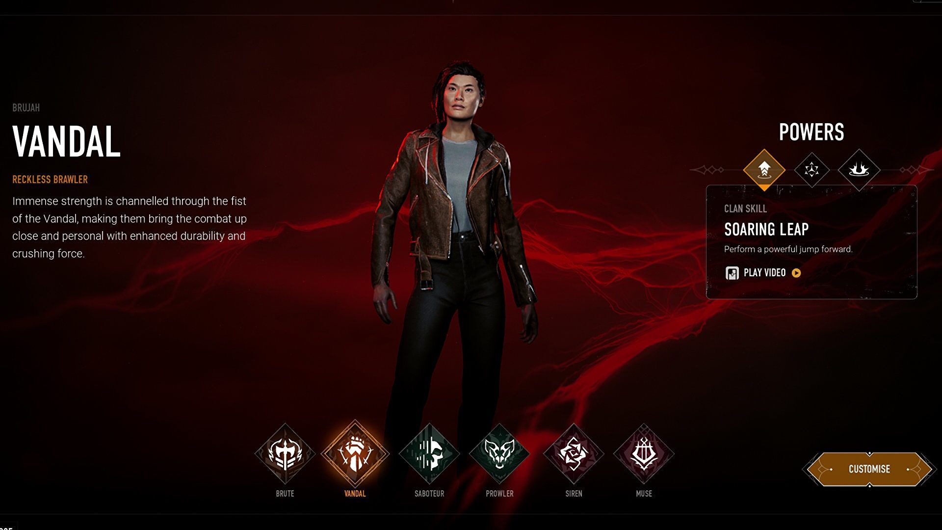 Character select screen, Vandal class