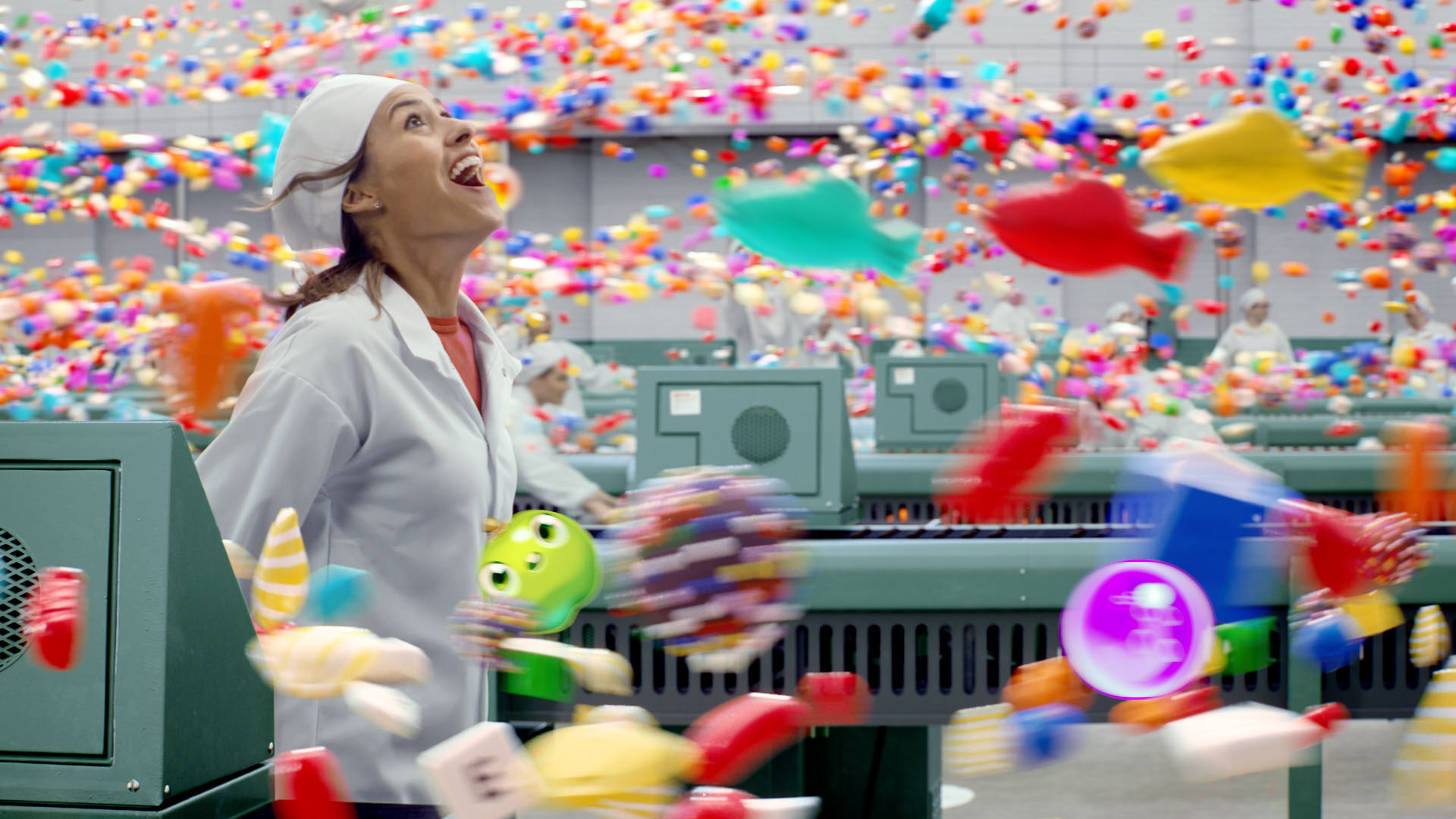 Candy factory confetti burst