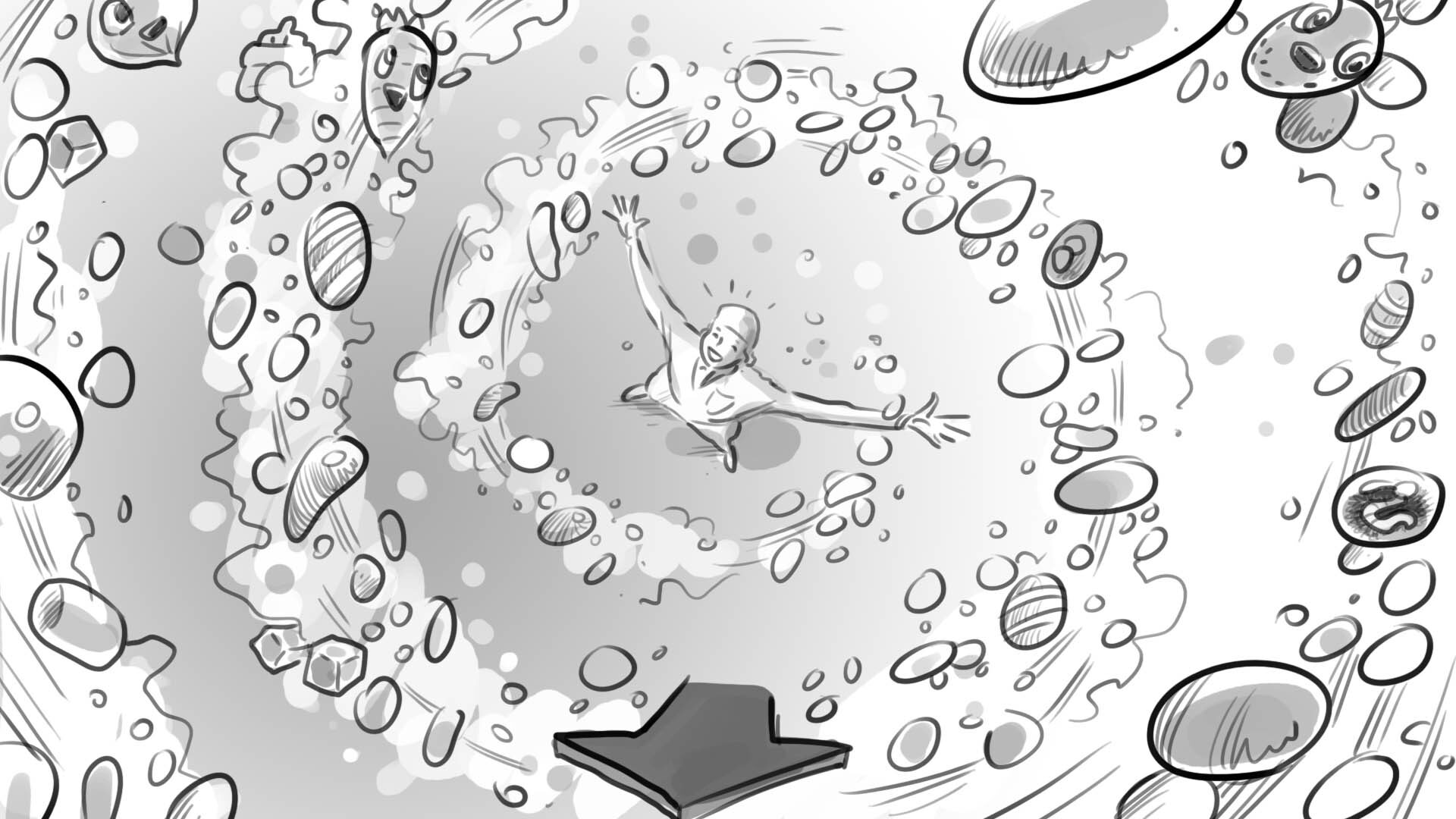 Storyboard, candy vortex spin
