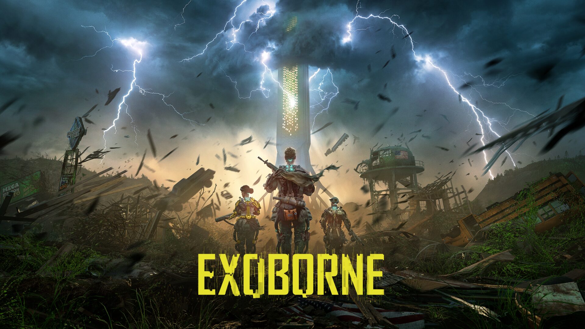 Hero key art, tower and storm